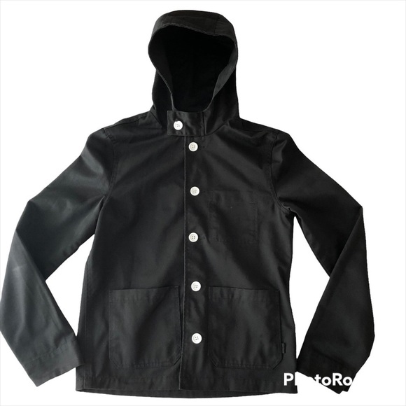 ASOS black bomber jacket. Hood. Relaxed oversize lightweight Fits Chest. 34-36 - Picture 2 of 10